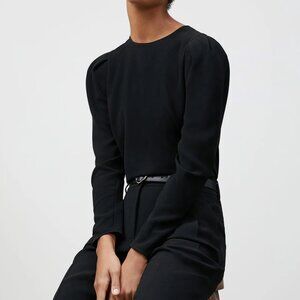 Lafayette 148 Finesse Crepe Gia Keyhole Blouse
